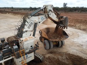 MacMahon excavator on Byerwen coal mine