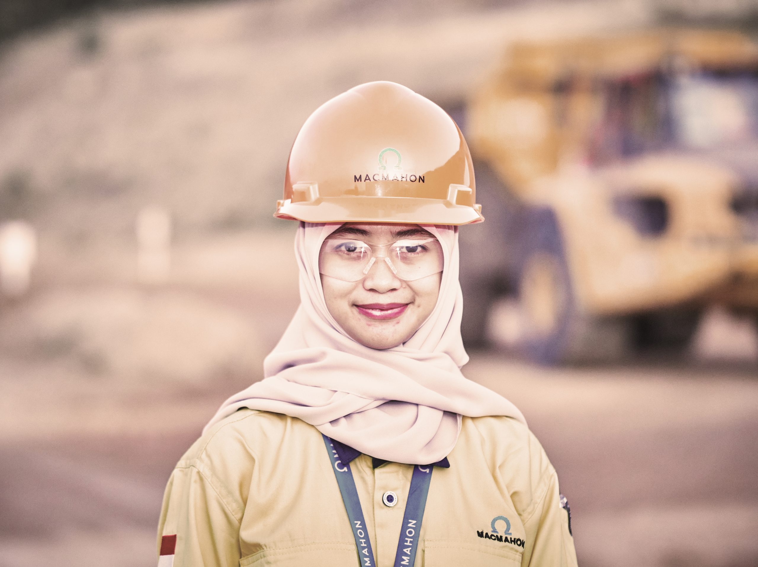 Fadya Khaila Thurahma smiling on mine site