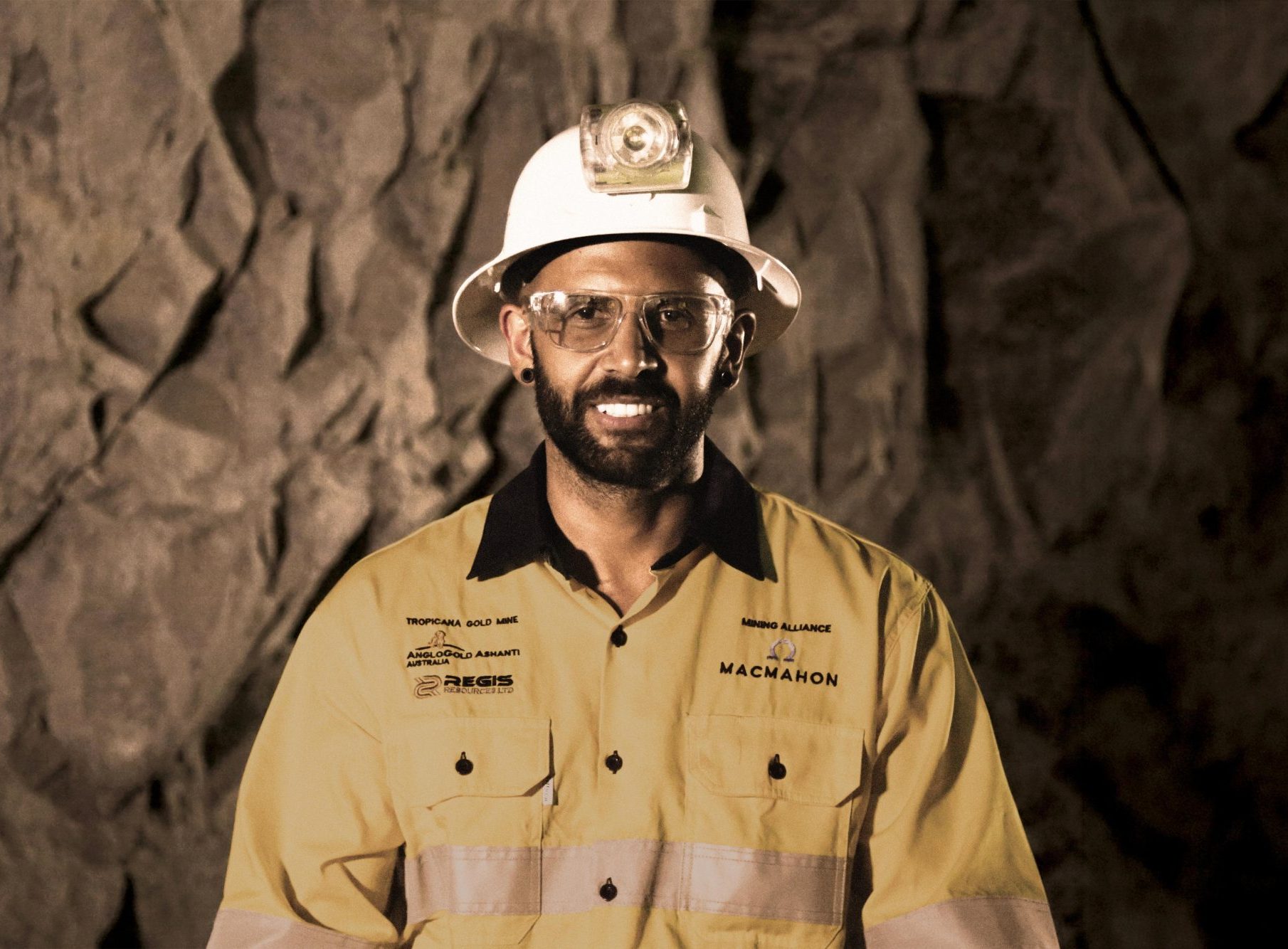 Mitchell Wright smiling underground