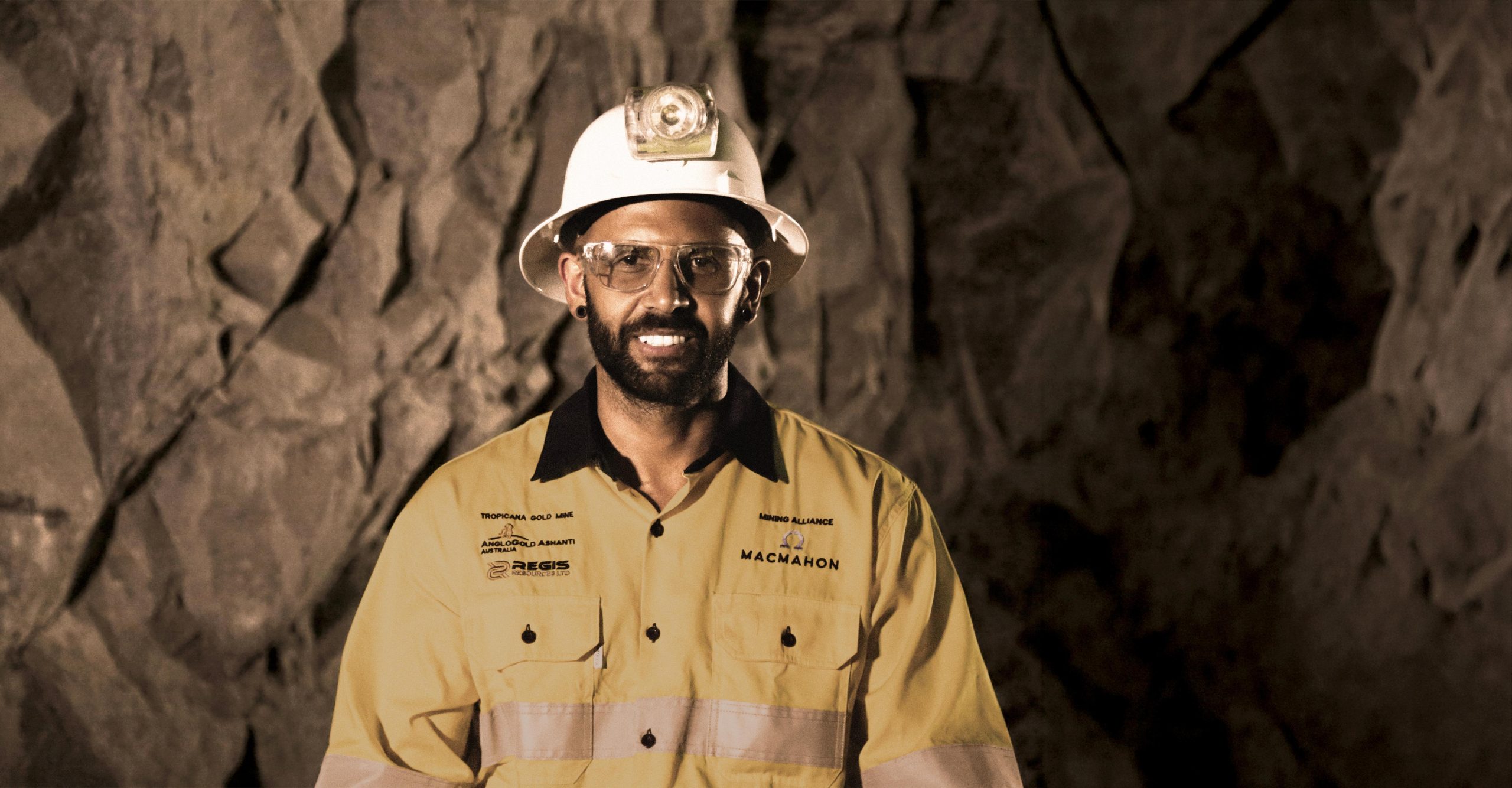 Mitchell Wright smiling underground
