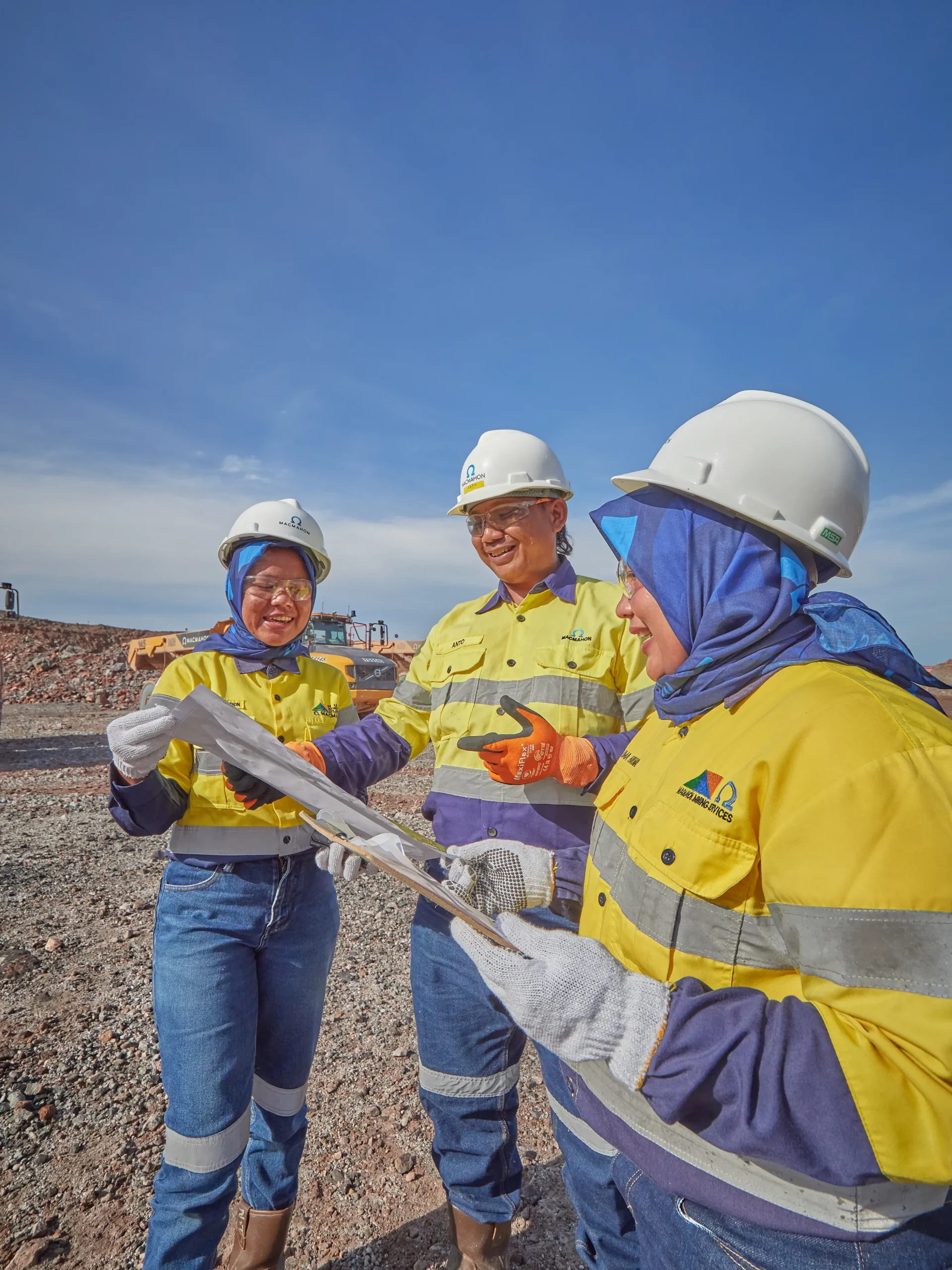 Macmahon employees on site in Martabe